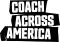 This logo shows the words "Coach Across America" stacked in bold white font against black strokes